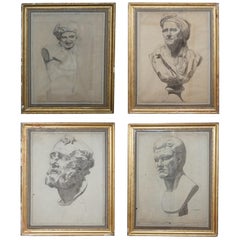 Four Rare Italian School 19th Century Old Master Sketches Drawings by F Mazzoli