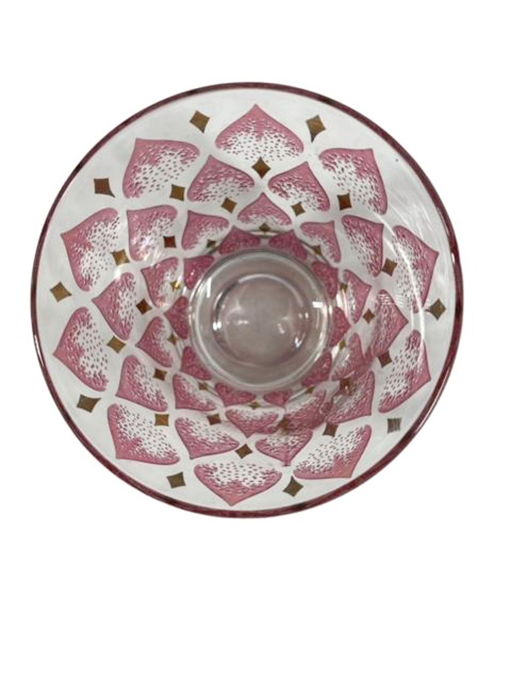 Américain Quatre - RARE - Vintage Fred Press - Verres à motif « Lotus » à l'ancienne en vente