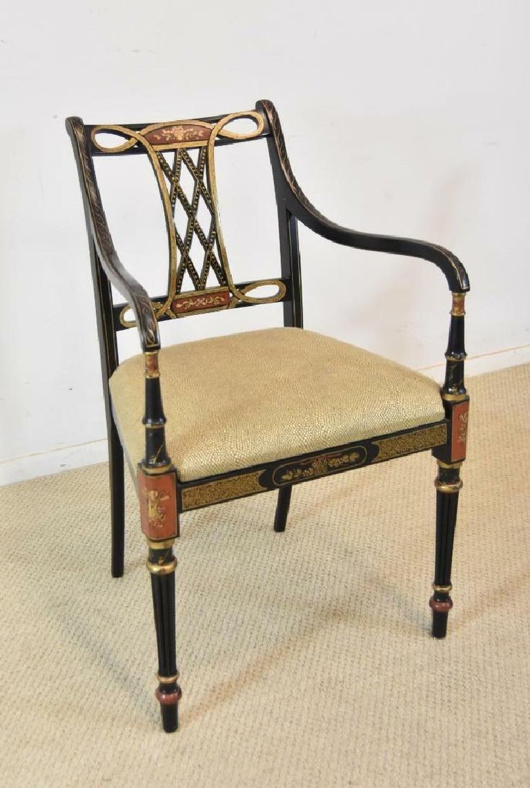 Four Regency Beaufort Armchairs by Southwood Furniture Co. Black