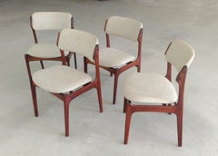 Four Restored Erik Buch Rosewood Dining Chairs, Custom Reupholstery Included