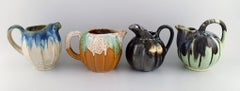 Four Retro Jugs in Glazed Ceramics, Belgium, 1960s-1970s