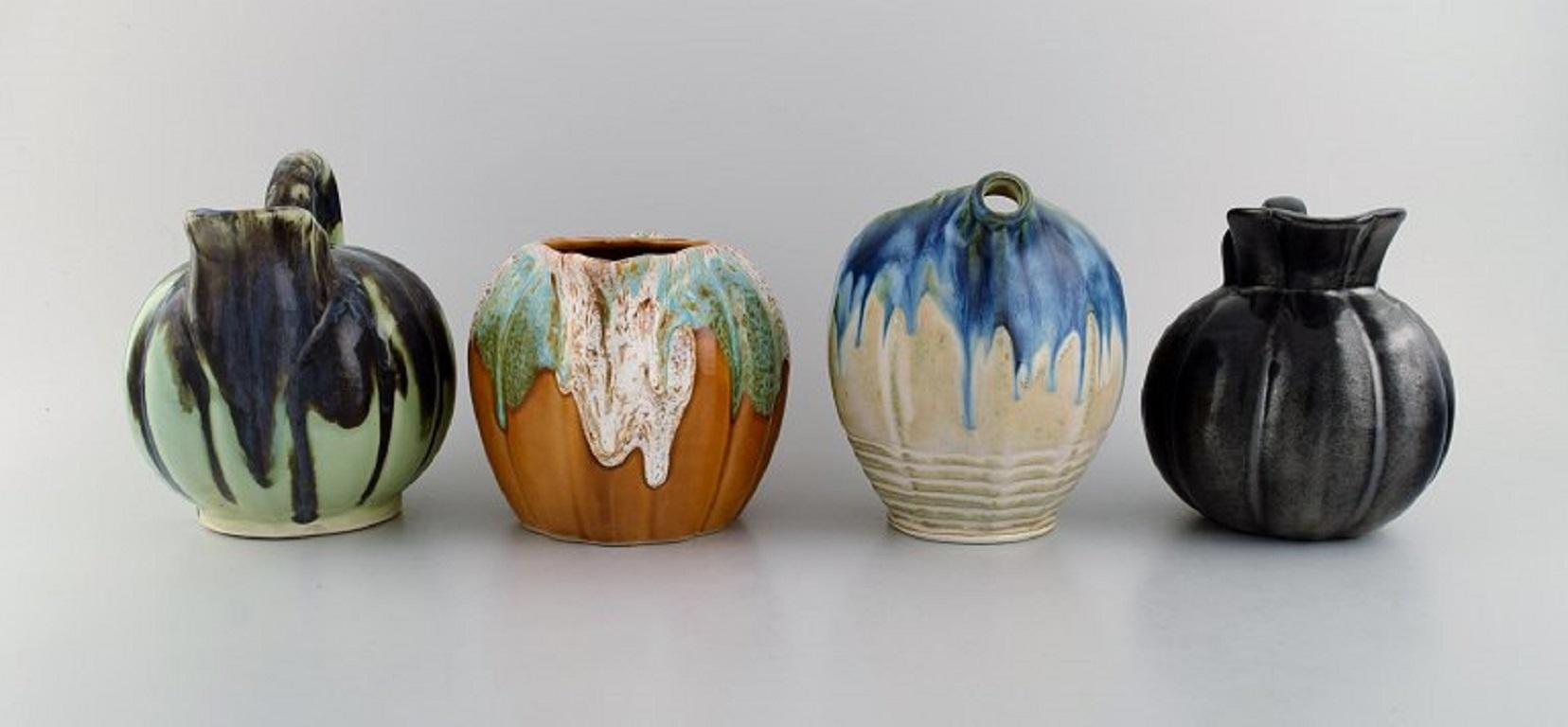 Four Retro Jugs in Glazed Ceramics, Belgium, 1960s-1970s For Sale 1