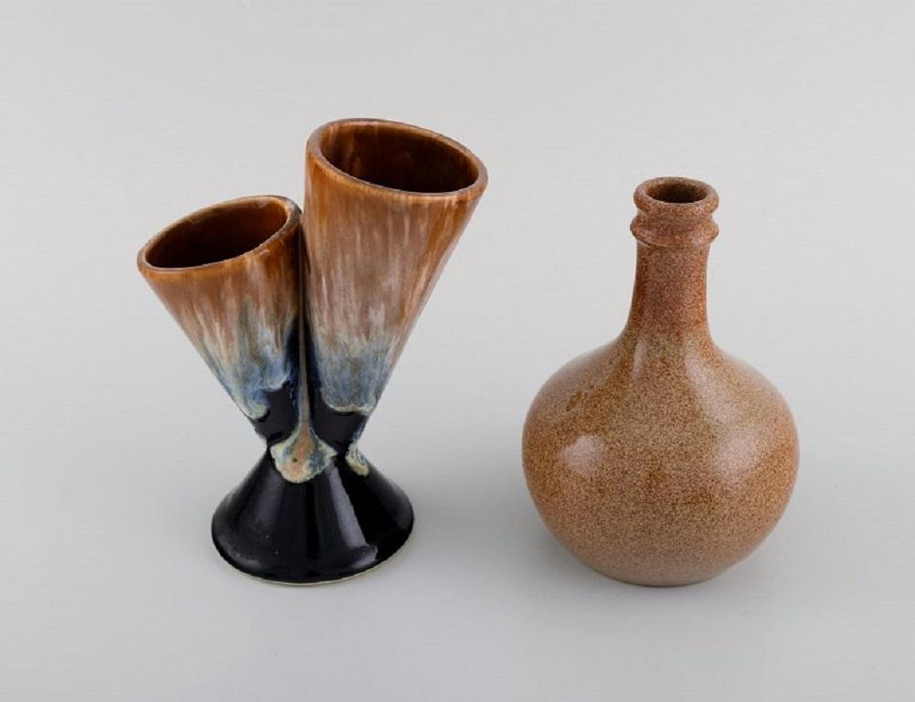 Modern Four Retro Vases in Glazed Ceramics, Belgium, 1960s-1970s For Sale