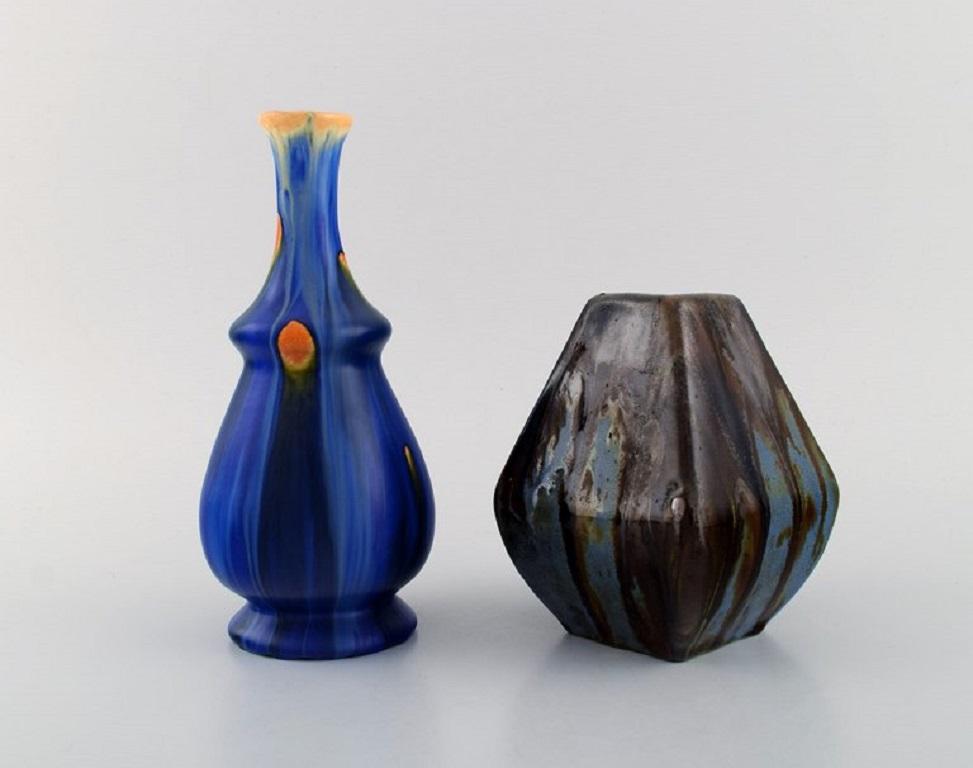 Four Retro Vases in Glazed Ceramics, Belgium, 1960s-1970s In Excellent Condition For Sale In Copenhagen, DK