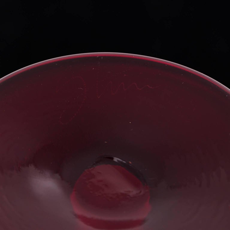 Four Rick Strini Studio Diamond Luster Iridescent Red Wine Drinking