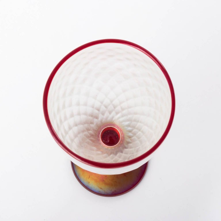 Four Rick Strini Studio Diamond Luster Iridescent Red Wine Drinking