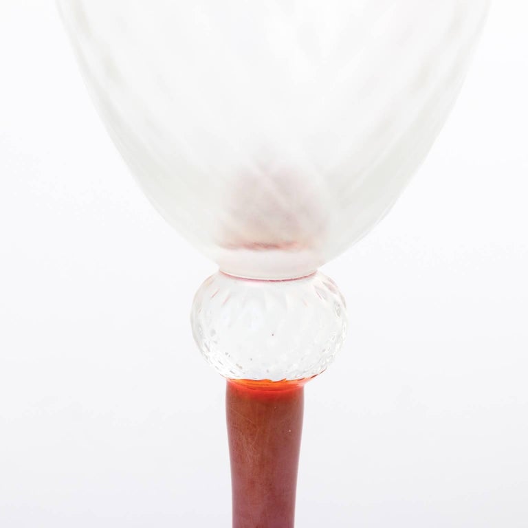 Four Rick Strini Studio Diamond Luster Iridescent Red Wine Drinking