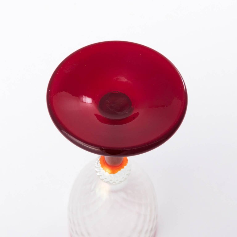 Four Rick Strini Studio Diamond Luster Iridescent Red Wine Drinking