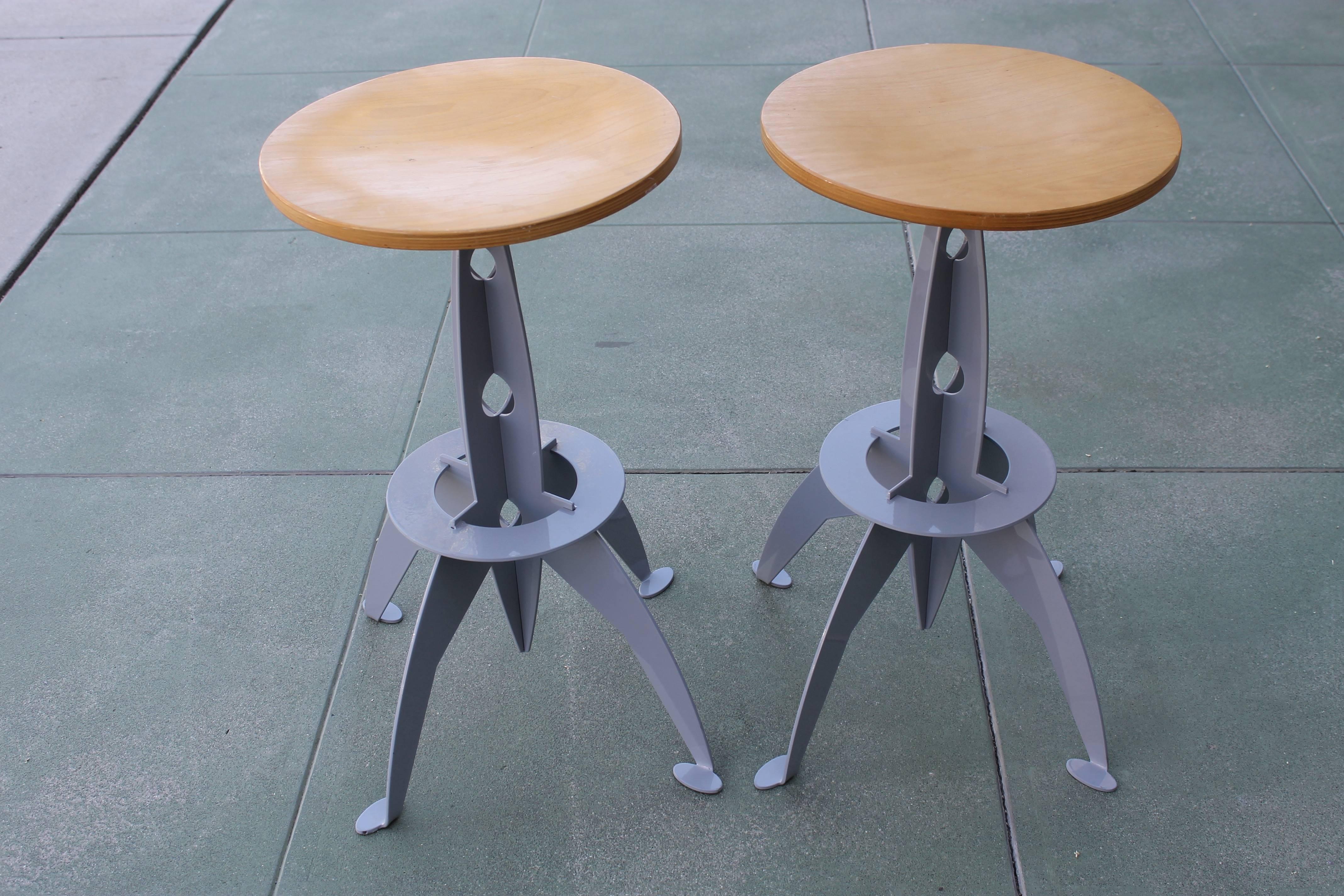 Late 20th Century Four Rocket Inspired Barstools For Sale