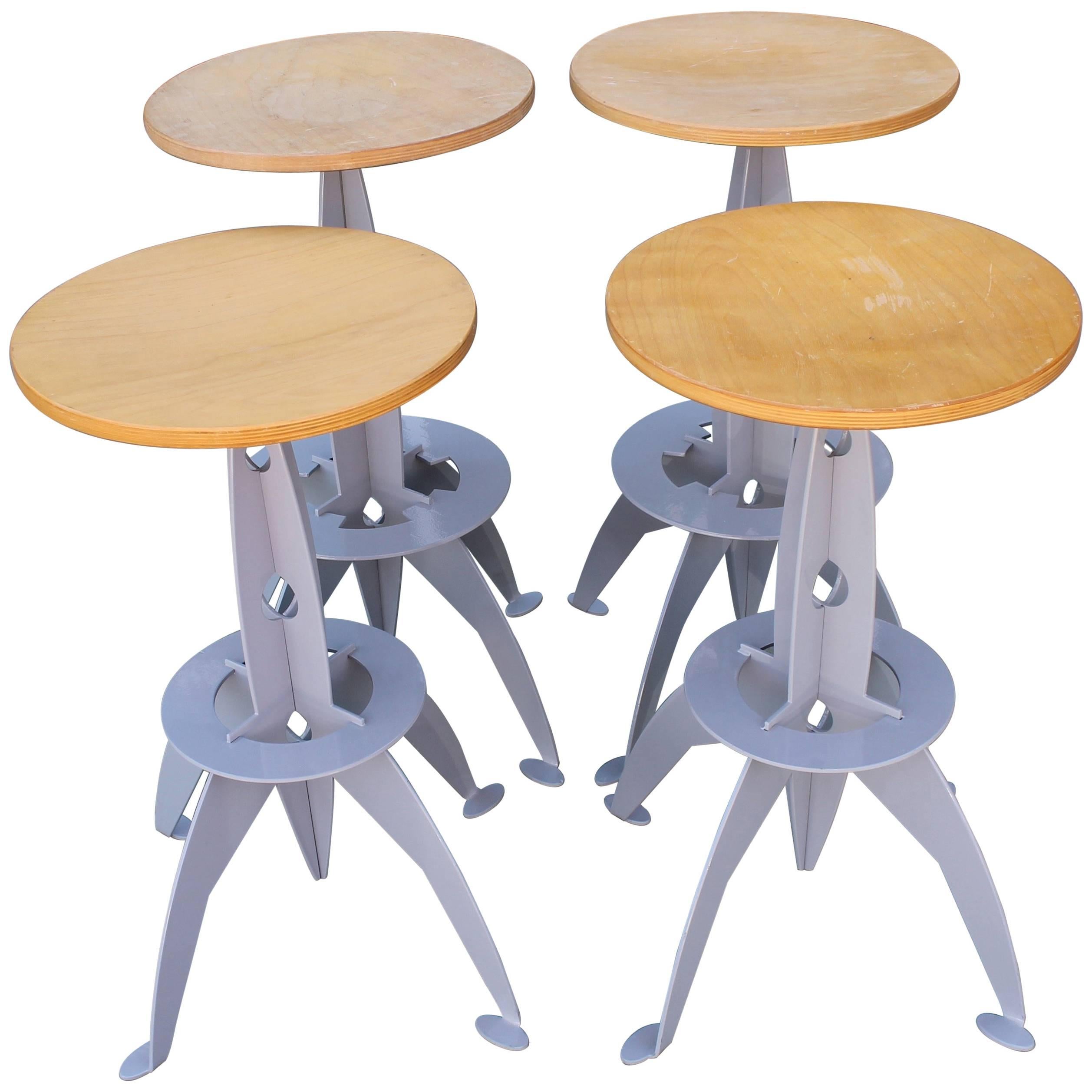 Four Rocket Inspired Barstools For Sale