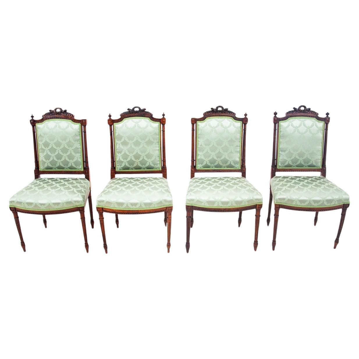 Four Rococo style chairs, France.