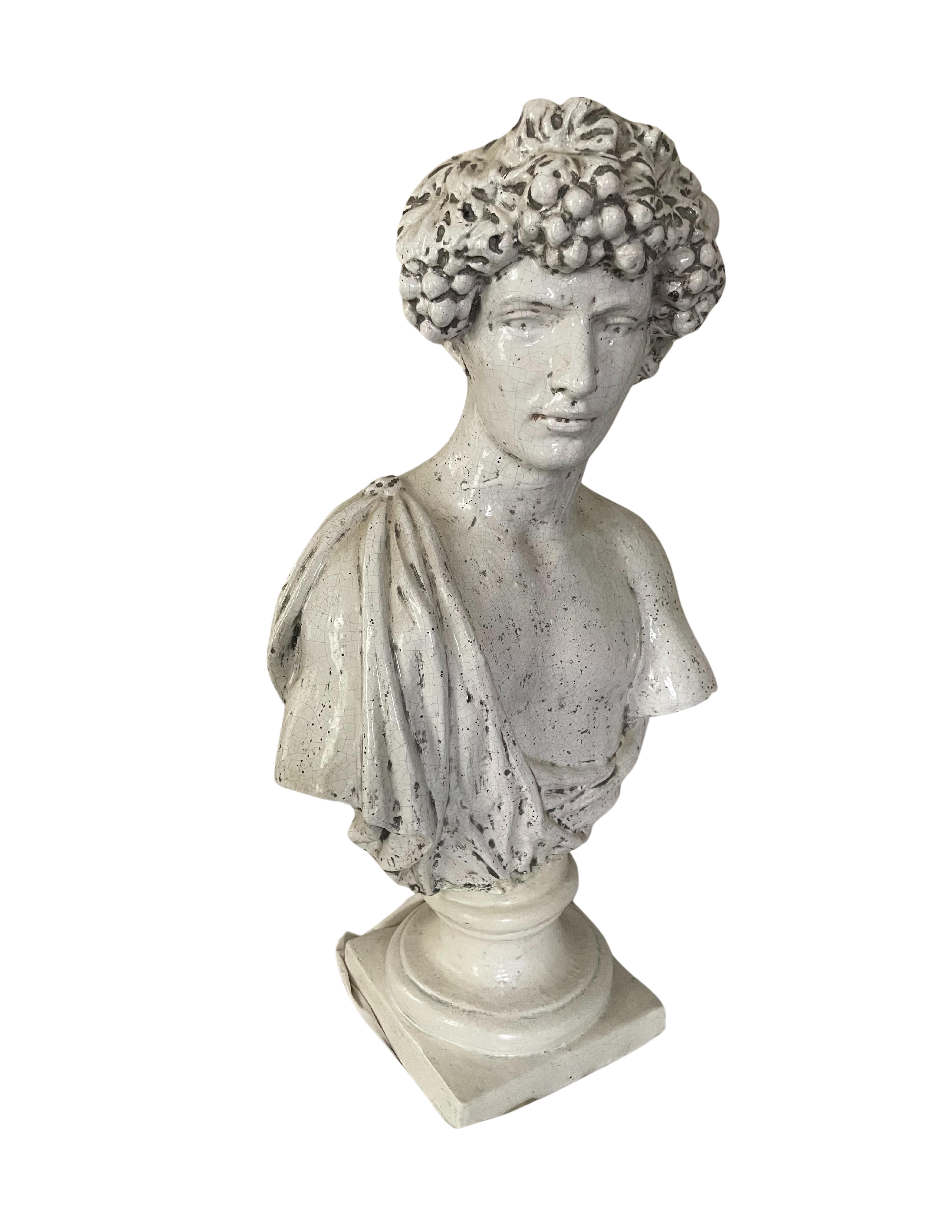 Glazed Four Roman Busts  For Sale