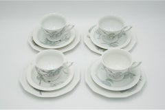 Four Rosenthal White Maria porcelain cups, Germany, early 20th century.