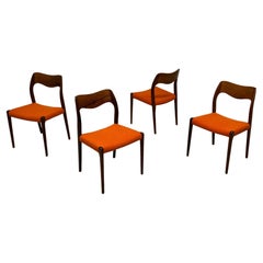 Four Rosewood 71 Chairs by Niels Moller