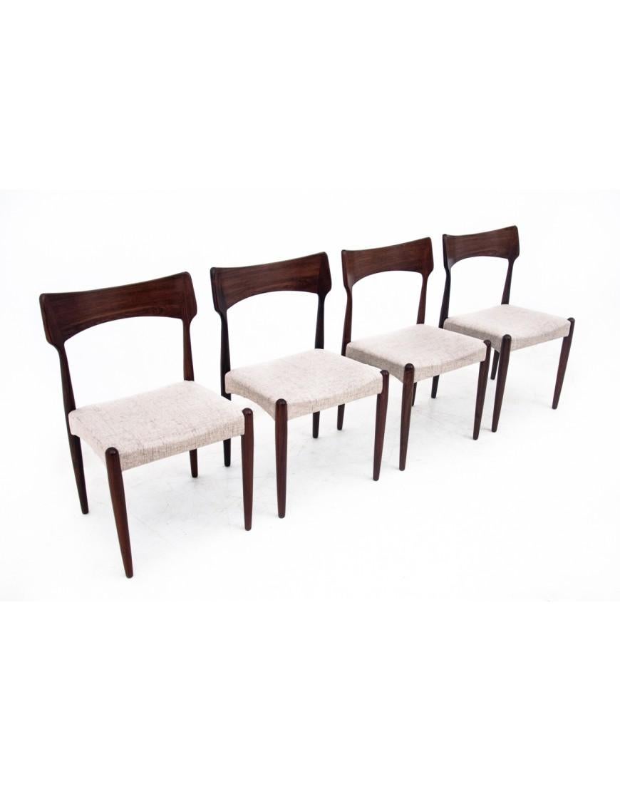 Mid-Century Modern Four rosewood chairs, designed by Bernhard Pedersen & Son, Denmark, 1960s. For Sale