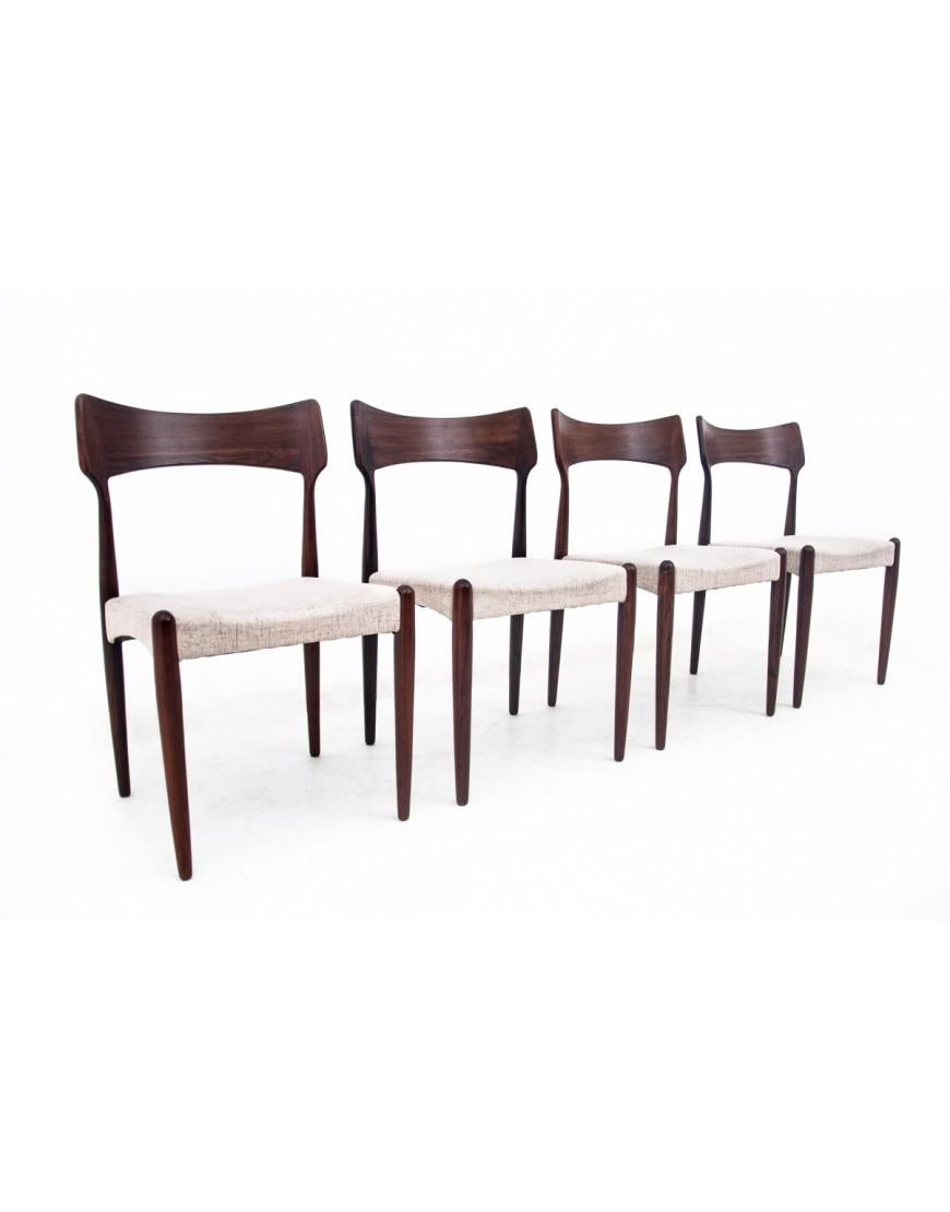 Danish Four rosewood chairs, designed by Bernhard Pedersen & Son, Denmark, 1960s. For Sale