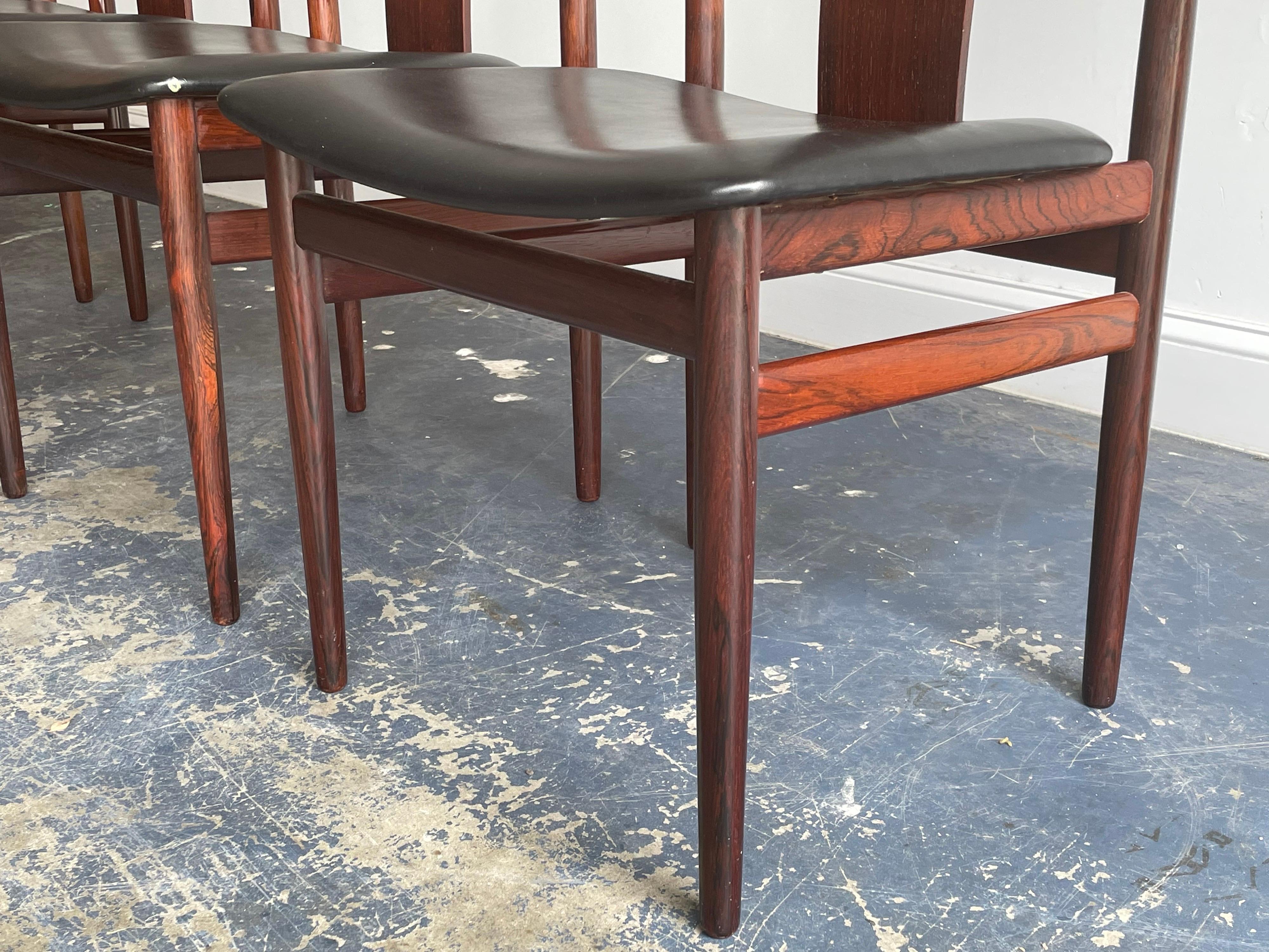 Four Rosewood Dining Chairs by Henning Sorensen 4