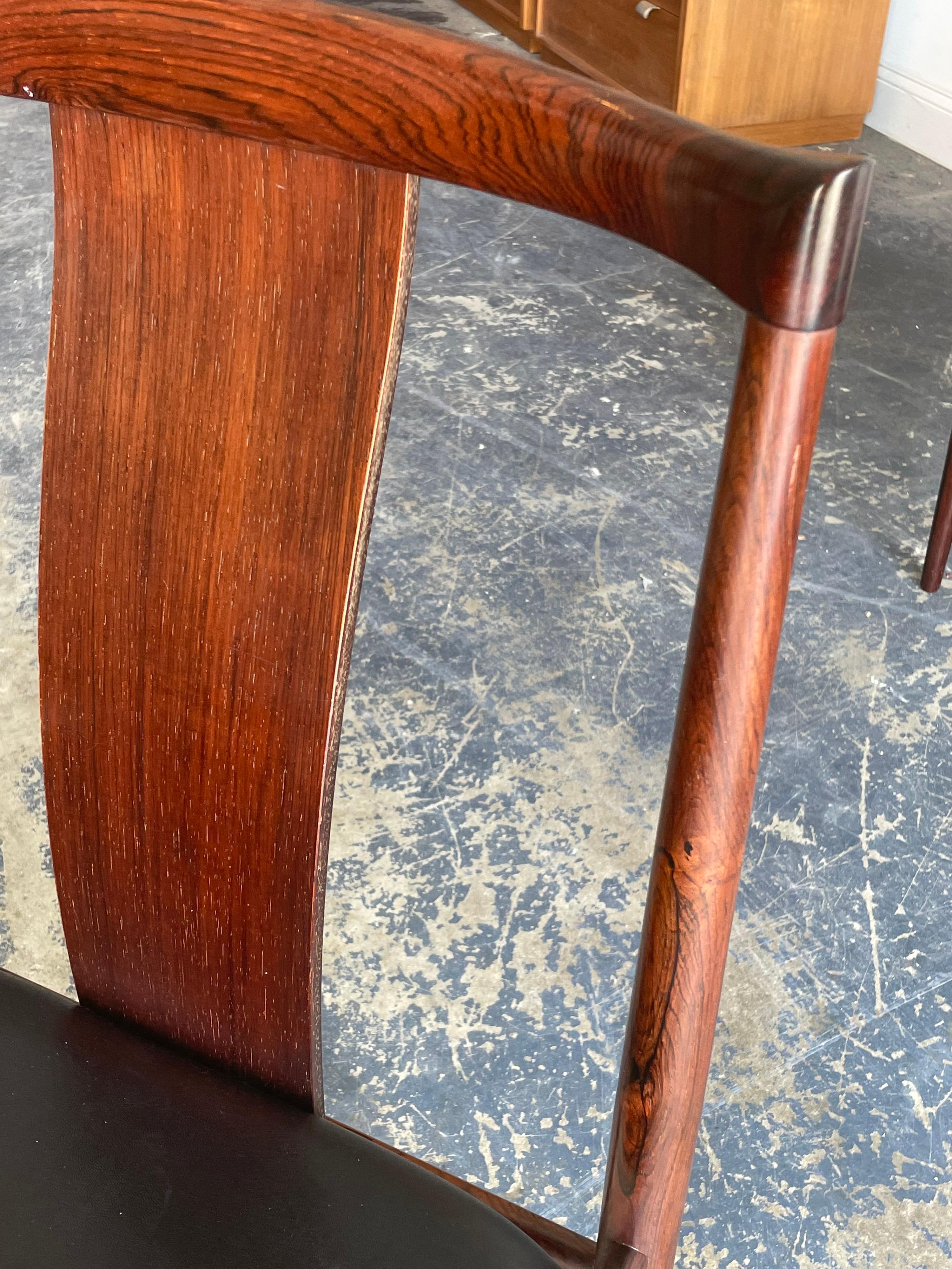 Mid-20th Century Four Rosewood Dining Chairs by Henning Sorensen
