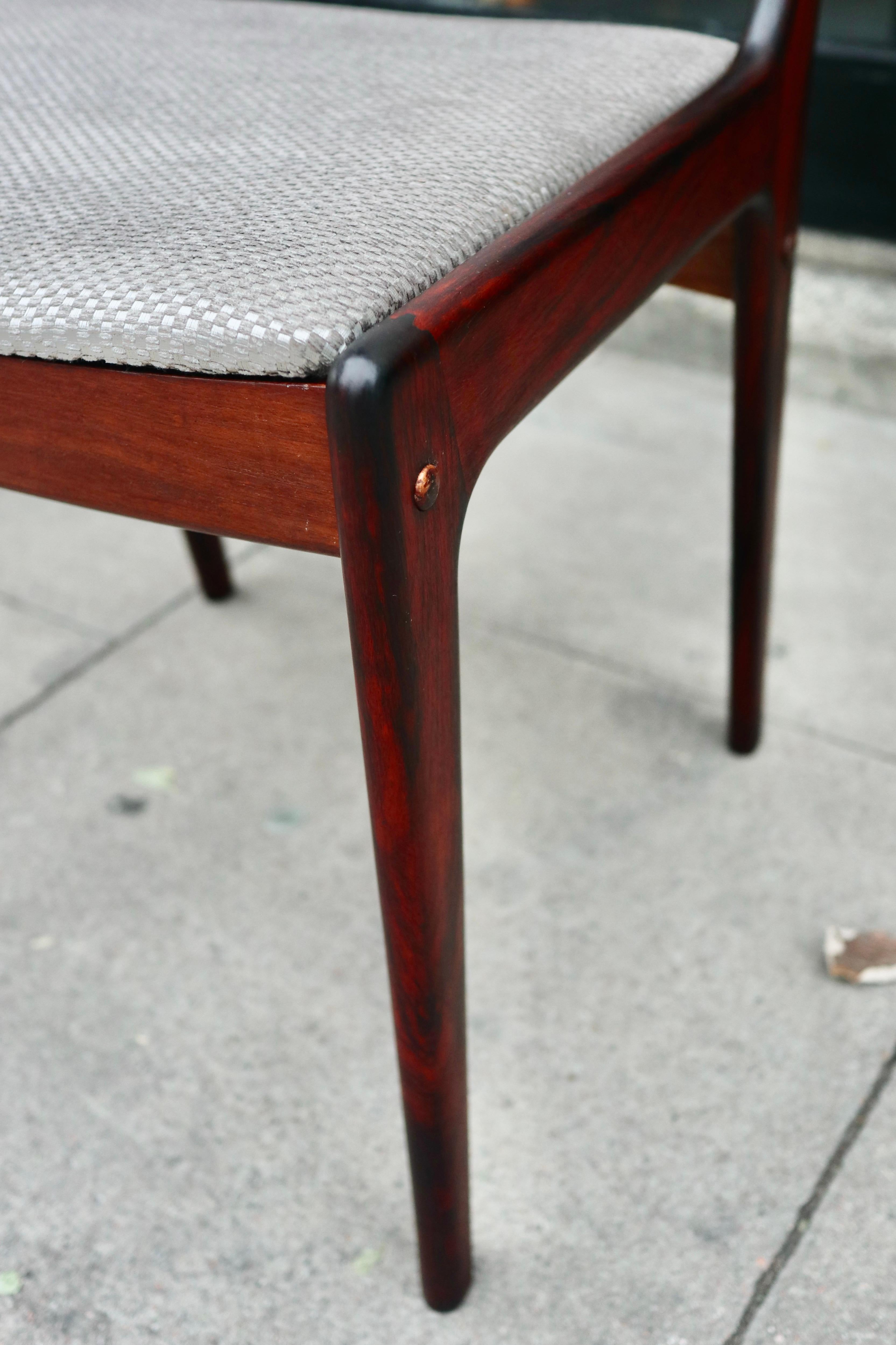 Four rosewood dining Chairs by Johannes Andersen for Uldum Møbelfabrik 1960s For Sale 2