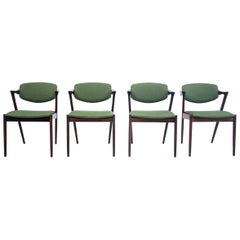 Four Rosewood Kai Kristiansen Chairs Model 42