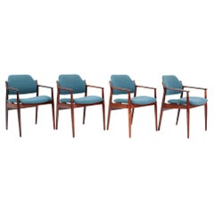 Four Rosewood Mid-Century Modern Model 62A Armchairs by Arne Vodder for Sibast