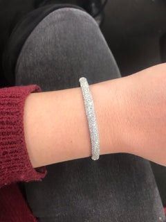 Four-Row Diamond Bangle 2.26 Carat 18 Karat White Gold