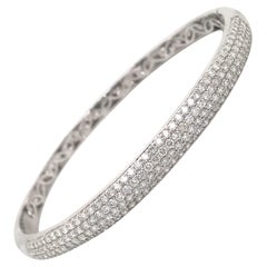 Four-Row Diamond Bangle 2.26 Carat 18 Karat White Gold