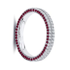 Four Row Natural Ruby and Diamond Eternity Ring