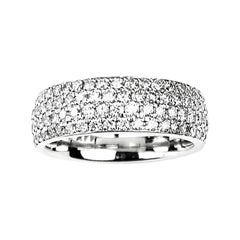 Four-Row Pave Set Diamond Band in White Gold