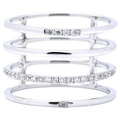 Mode-Ring mit zwei Reihen Diamanten