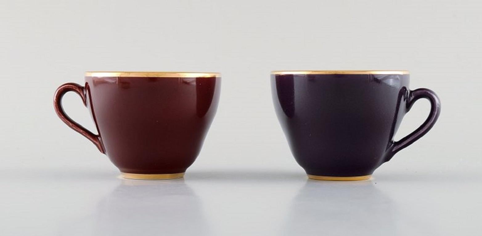 Danish Four Royal Copenhagen / Aluminia Confetti Coffee Cups with Saucers