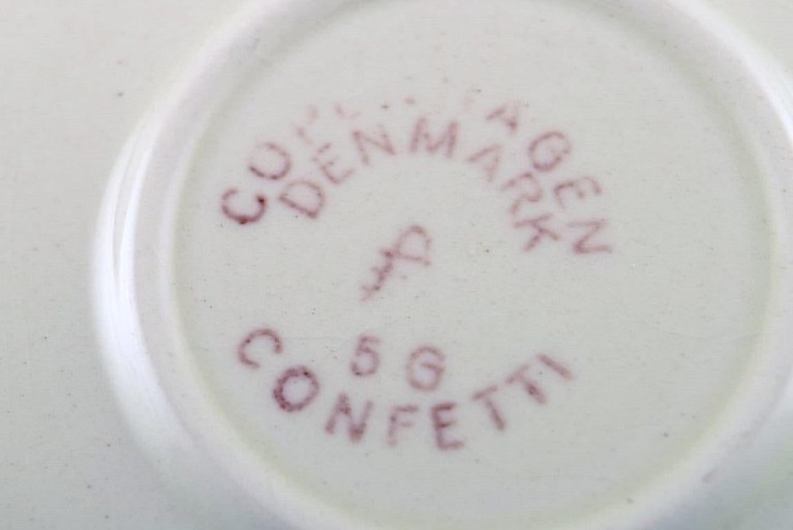 20th Century Four Royal Copenhagen / Aluminia Confetti Coffee Cups with Saucers