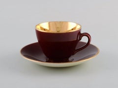 Four Royal Copenhagen / Aluminia Confetti Mocha Cups with Saucers