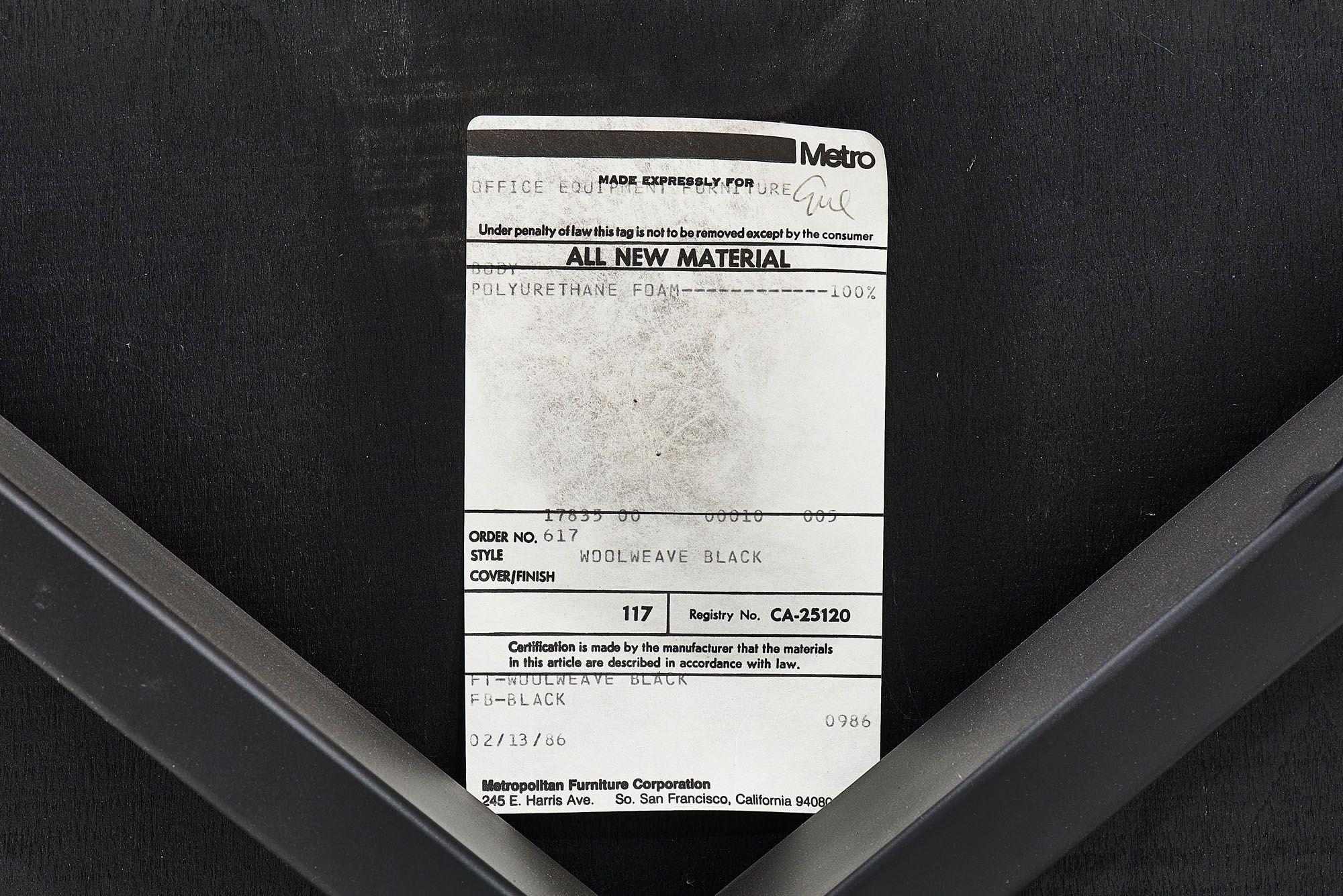 Sedie in gomma per Metropolitan Furniture di Brian Kane, 1987 in vendita 4