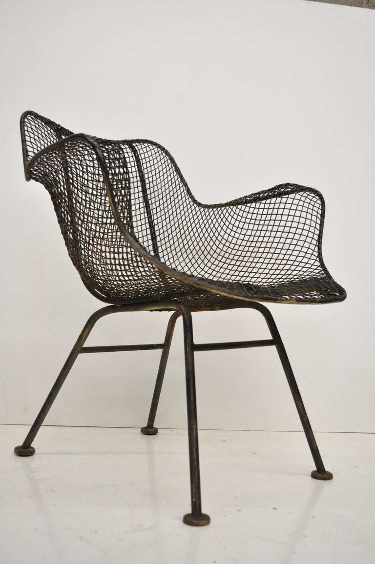 Four Russell Woodard Sculptura Metal Mesh Chair Armchairs Vintage Set