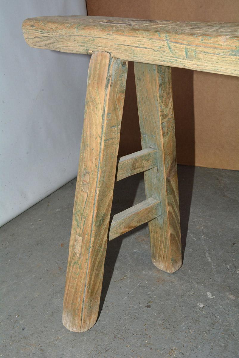 Four Rustic Antique Asian Teak Benches Sold Singly 12