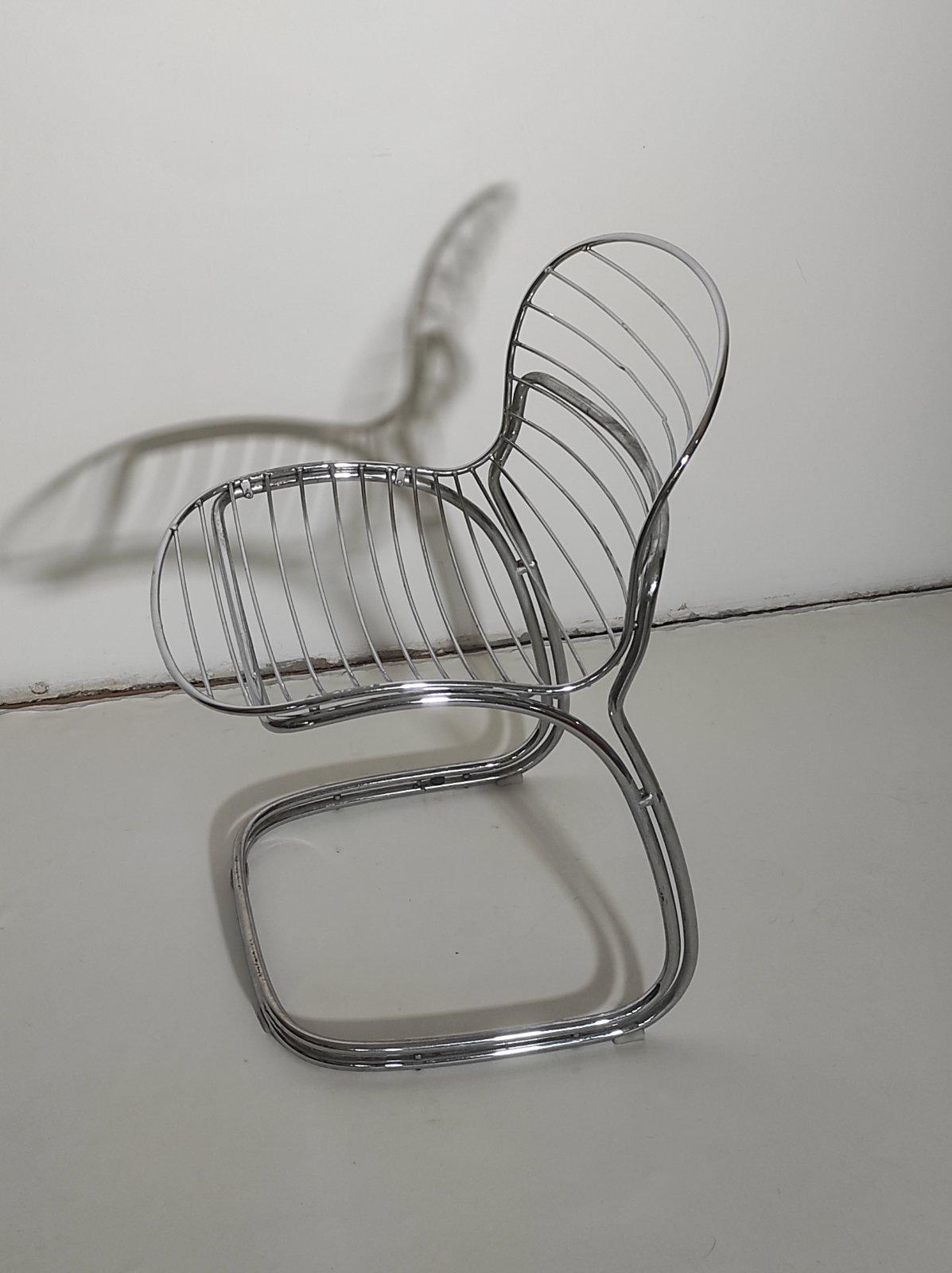 Chrome Four Sabrina Chairs By Gastone Rinaldi for Rima Italy 1970s For Sale