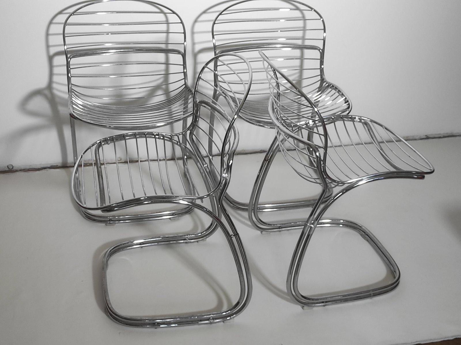 Vier Sabrina-Stühle von Gastone Rinaldi für Rima, Italien 1970er Jahre im Angebot 1