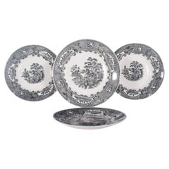 Four Sacavém Faience Plates ‘Statue, Little Horse’