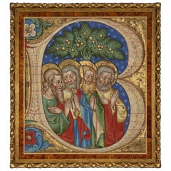 Vier Heilige Heilige, nach Illumination des italienischen Renaissancekünstlers aus Olivenholz