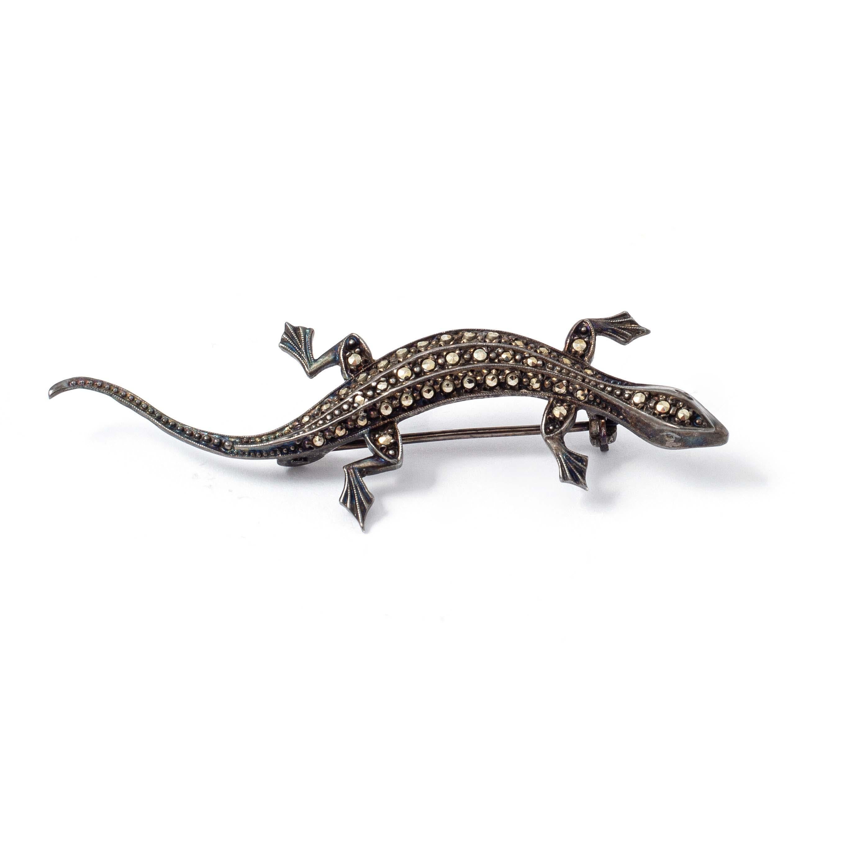 Four Salamanders Silver Brooches  For Sale 2