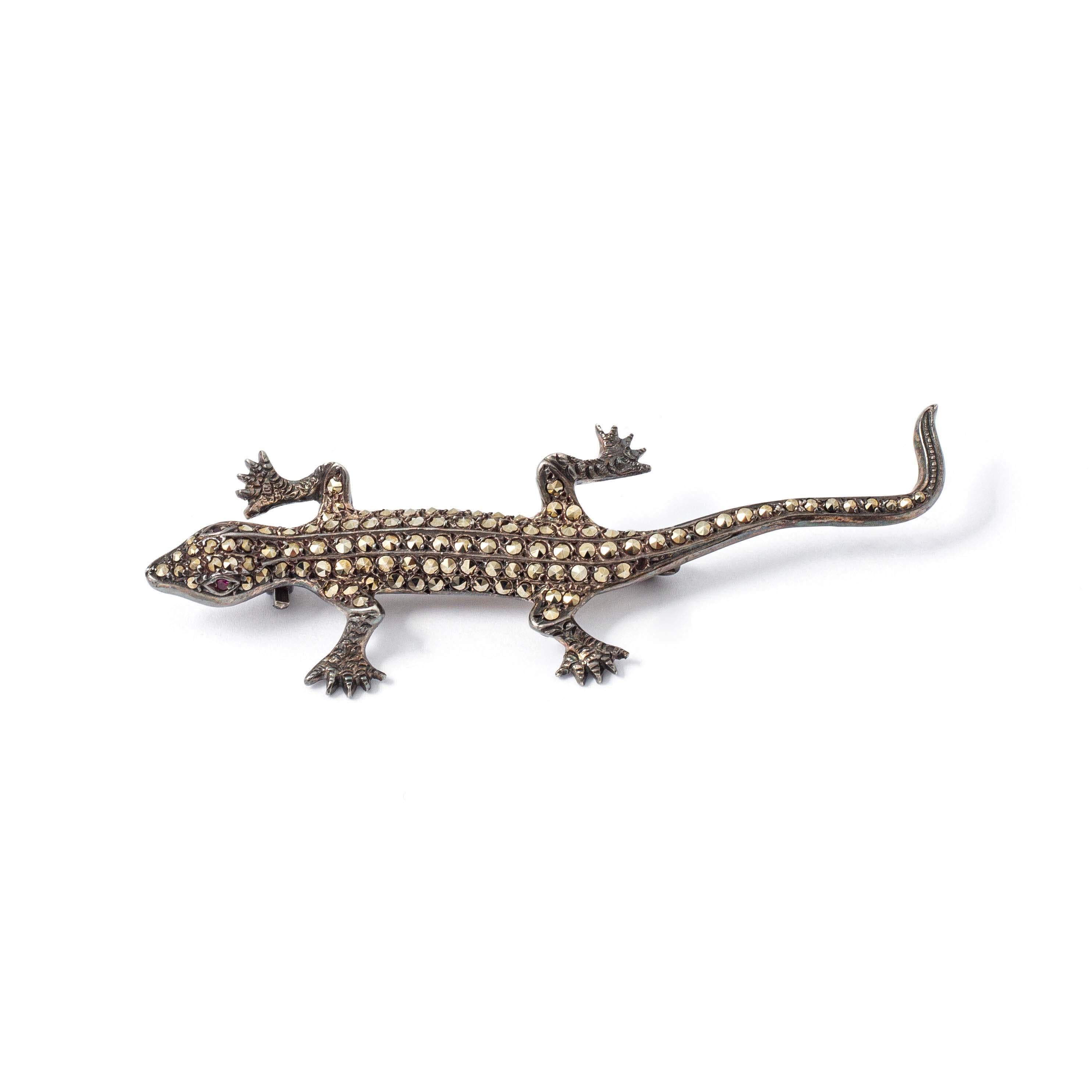 Four Salamanders Silver Brooches  For Sale 3