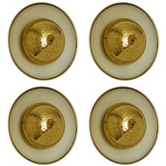 Four Sarfatti Ceiling or Wall Lights Flush Mounts Sconces, Italy, 1950s