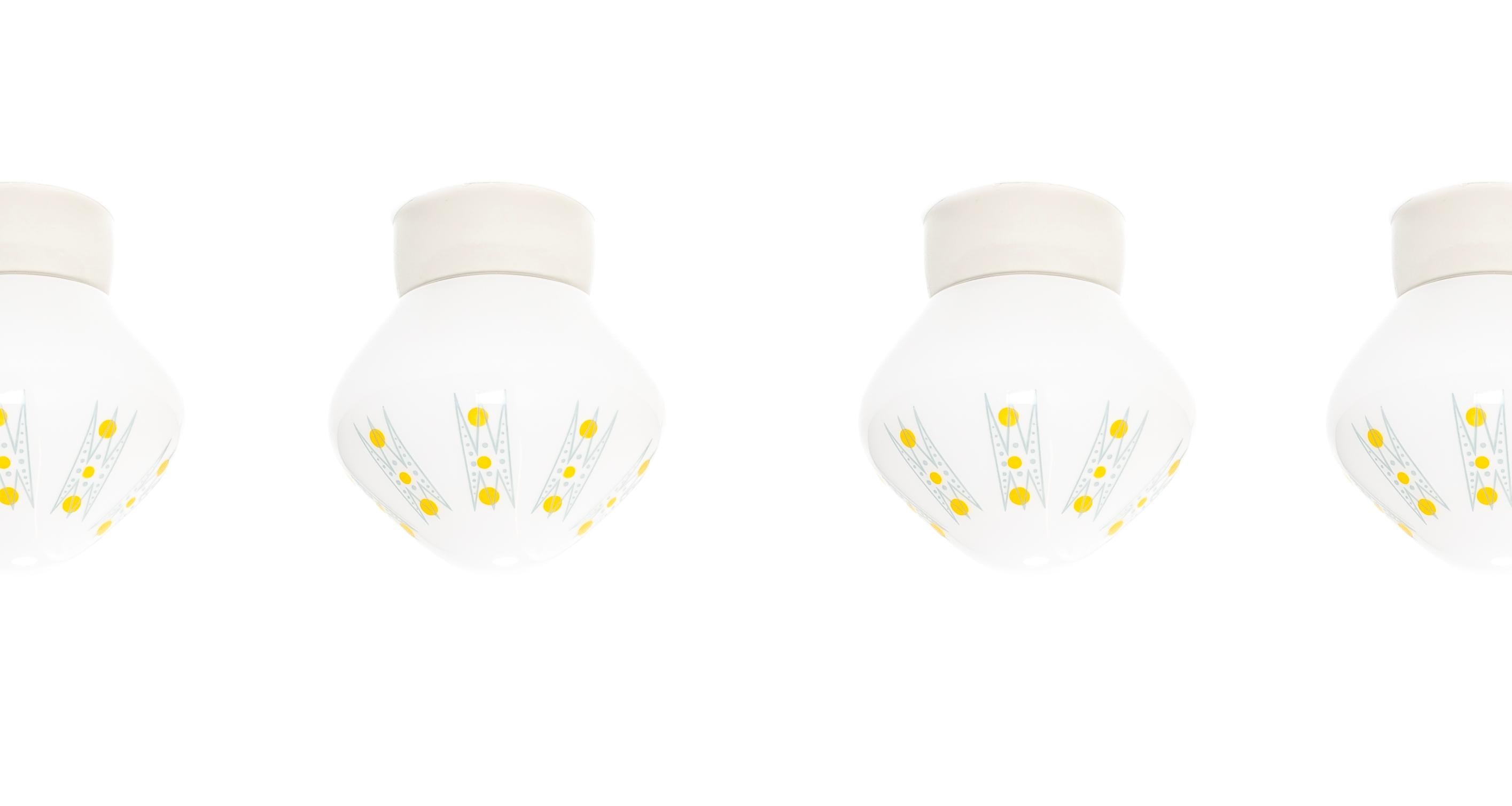Mid-Century Modern Four Scandinavian Flush Mount Ceiling Lights, 1960s For Sale