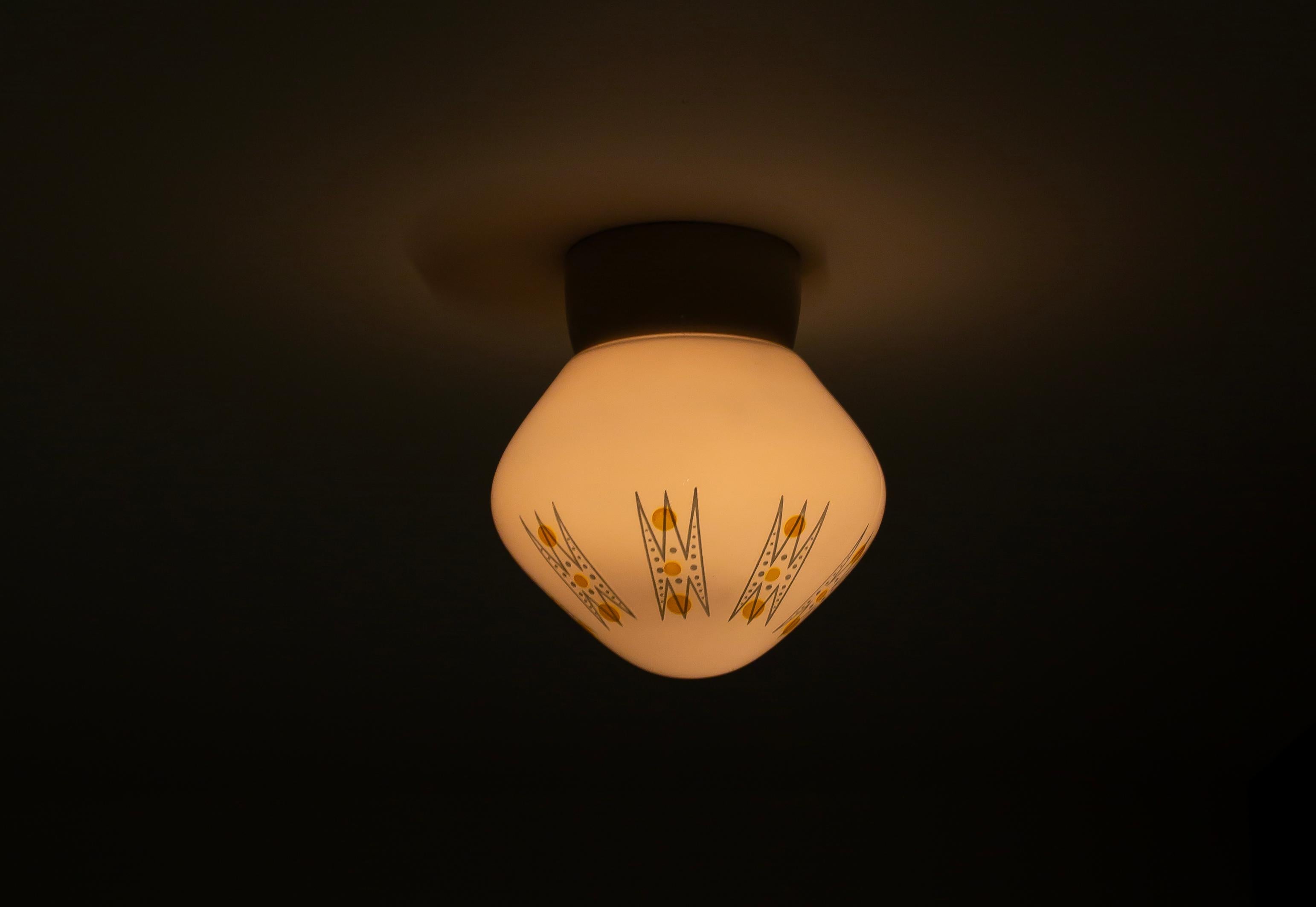 Four Scandinavian Flush Mount Ceiling Lights, 1960s For Sale 3