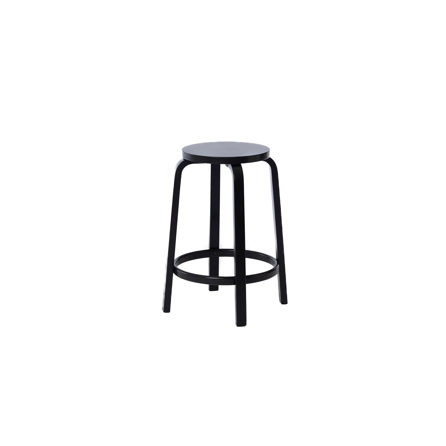 Lacquered Four Scandinavian Modern Counter Height Stools by Alvar Aalto