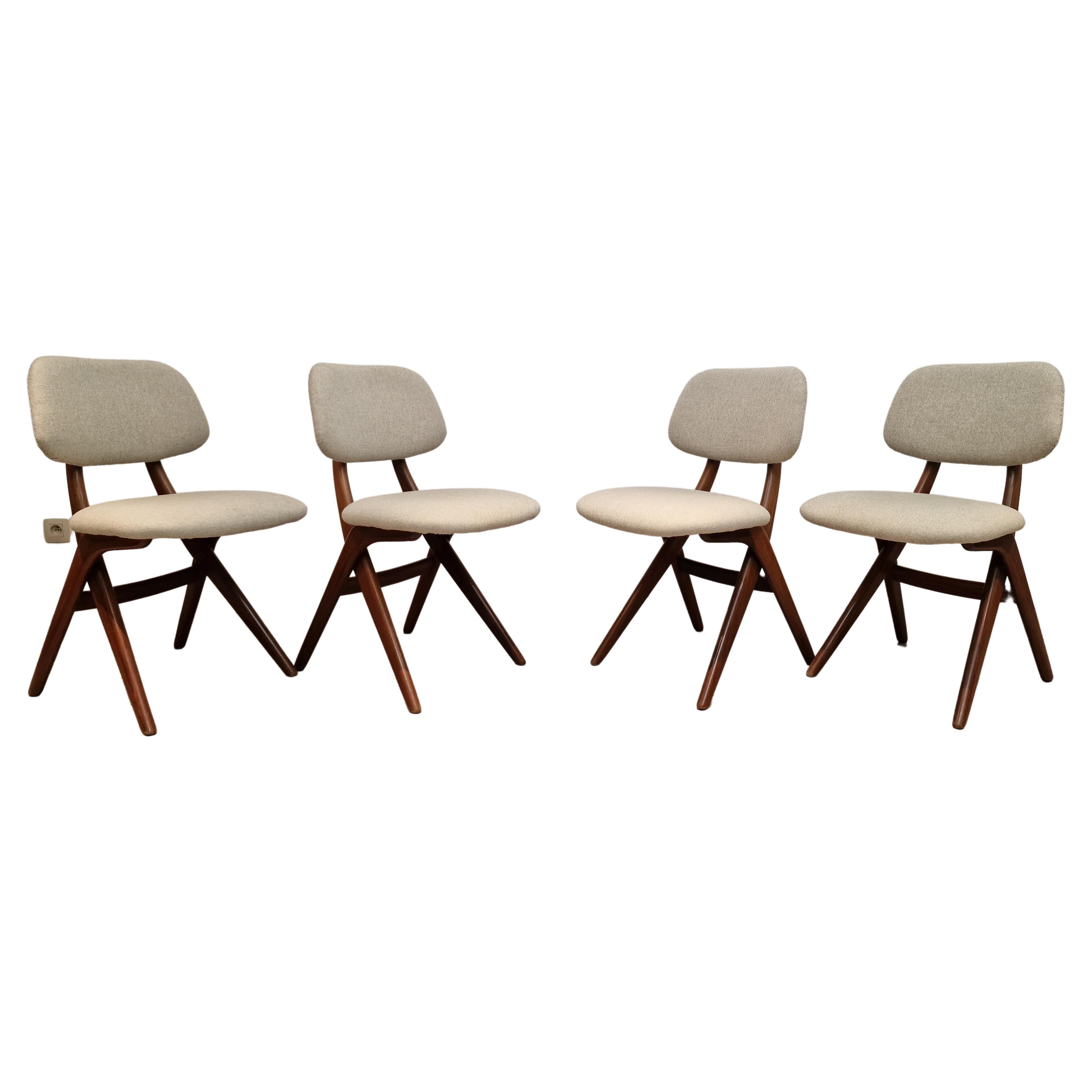 Four Scissor Chairs from Louis Van Teeffelen for Wébé For Sale