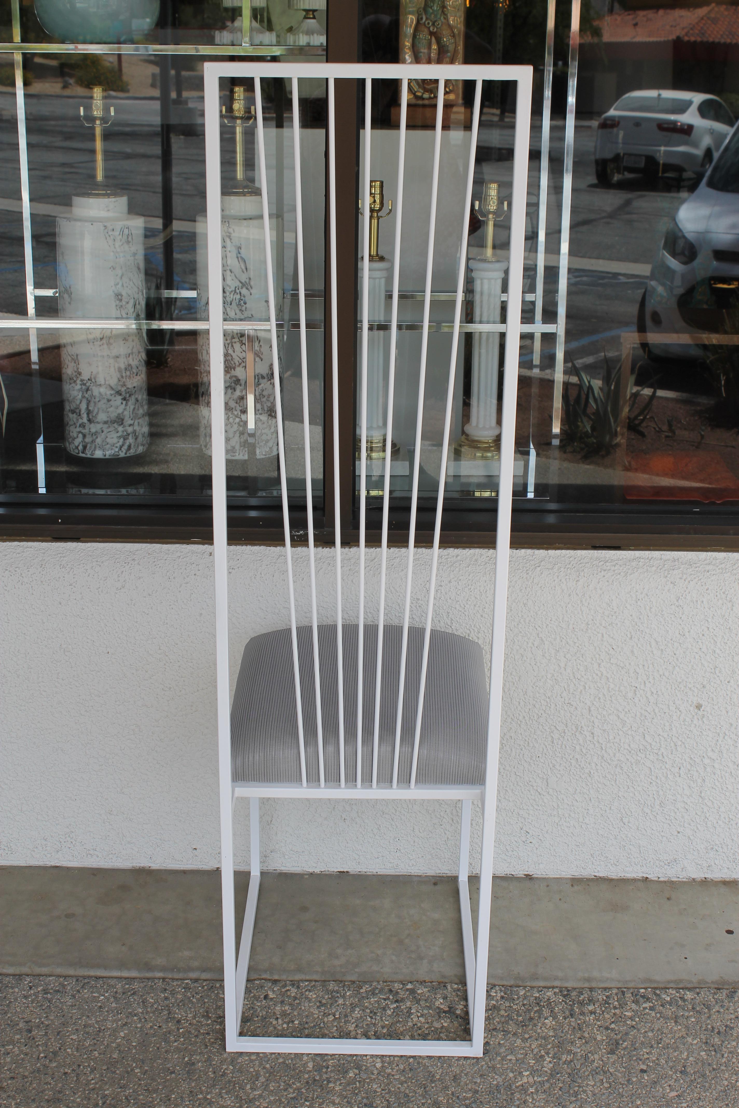 American Four Sculptural High-Back Steel Chairs For Sale
