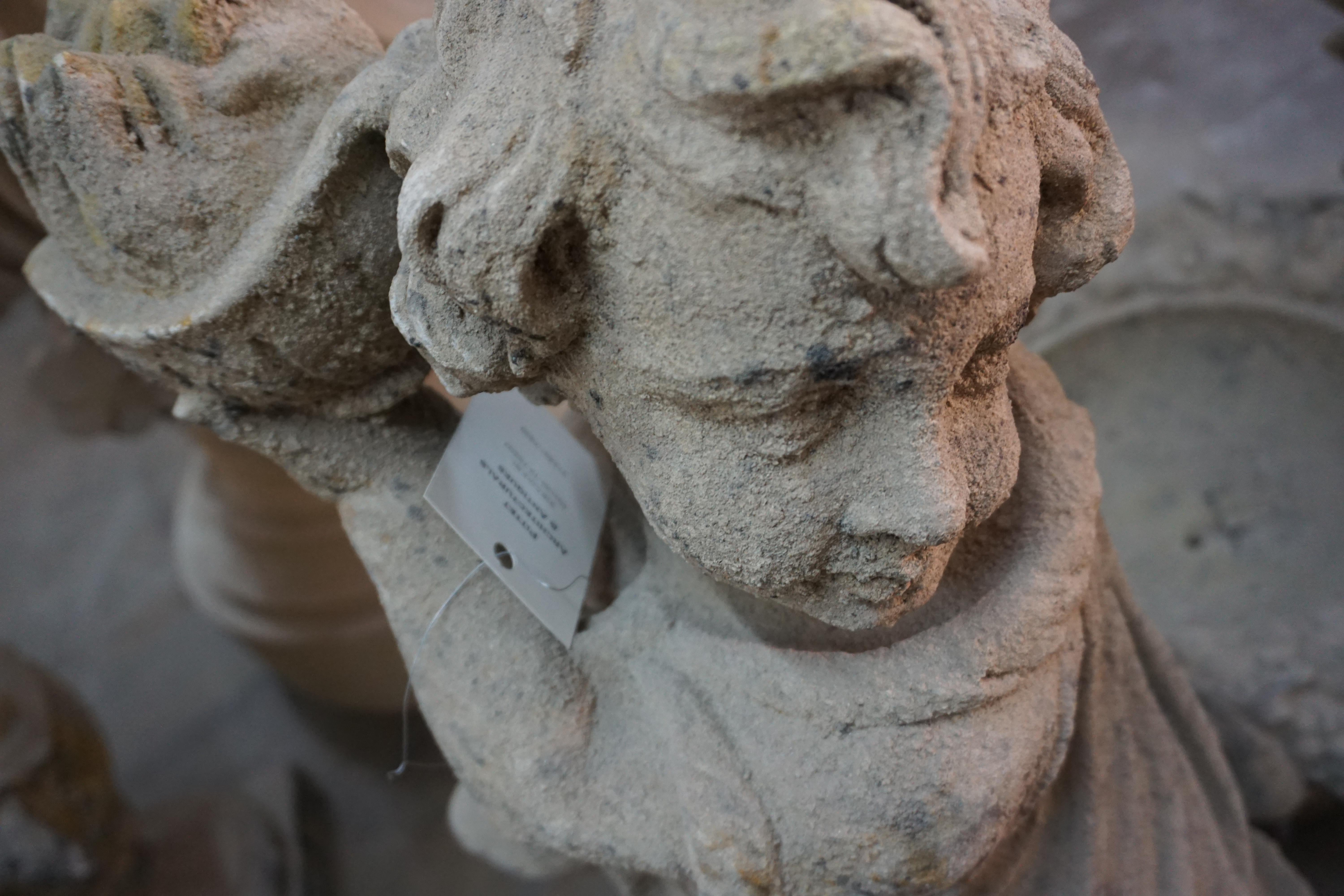 French Four Season Putti Statue, Winter