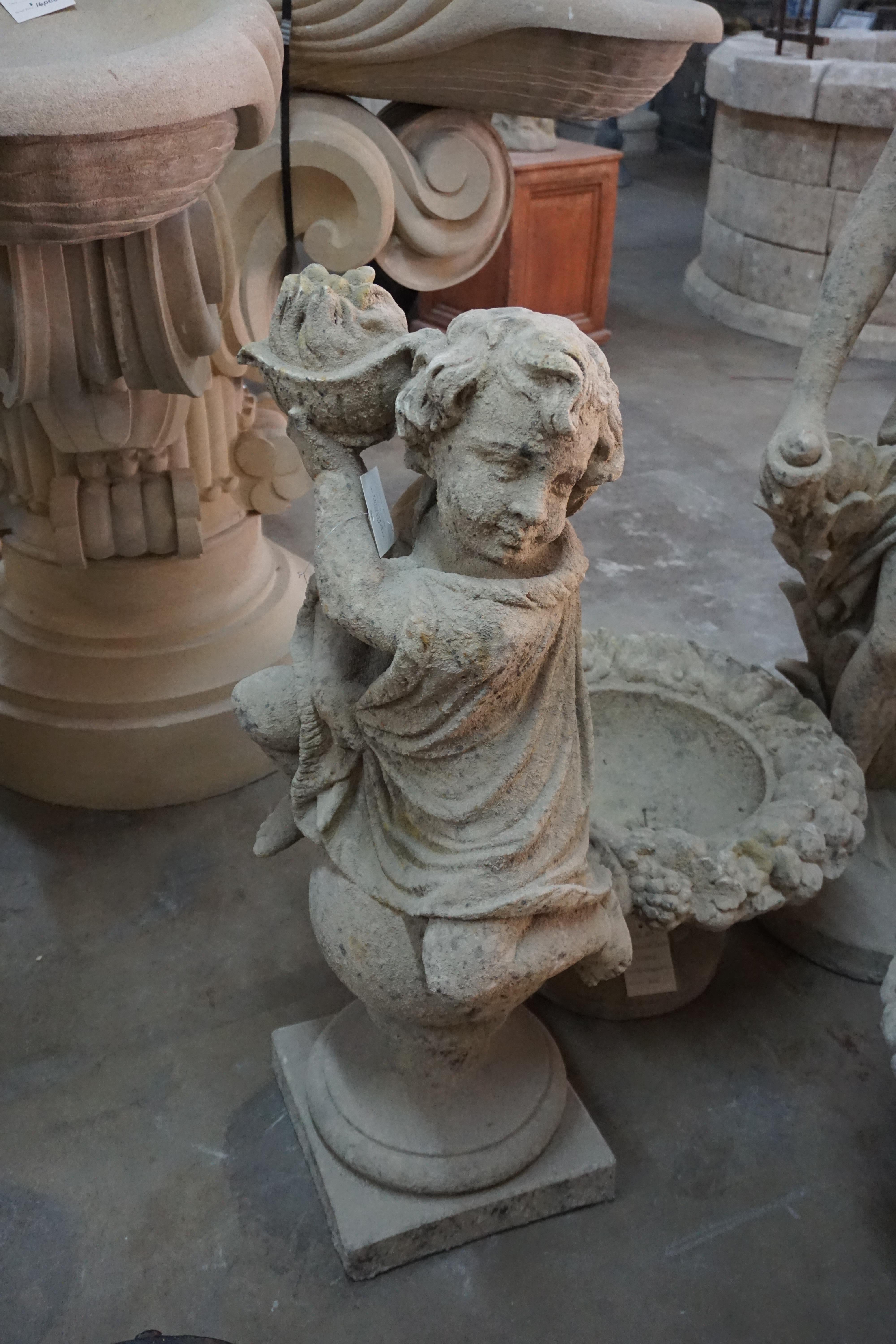 Four Season Putti Statue, Winter In Good Condition In Dallas, TX